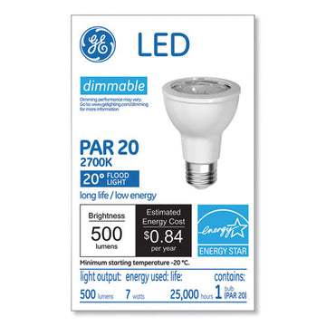 GE Led Par20 Dimmable Warm White Flood Light Bulb, 2700k, 7 W freeshipping - TVN Wholesale